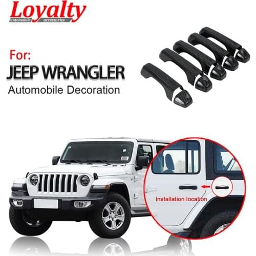 Loyalty for Jeep Wrangler JL 2018-2020 Exterior Side Tailgate Tail Door Handle Cover Trim ABS Decoration Car Styling Accessories
