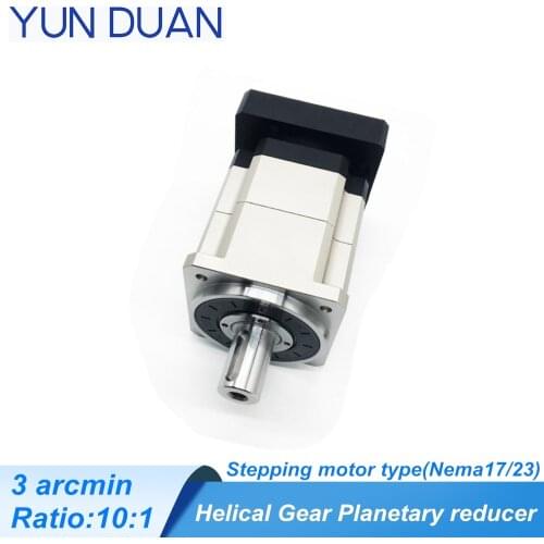 High precision 3 arcmin helical ratio10:1 reducer Nema17/nema23 stepping motor planetary gearbox CNC DC motor reducer