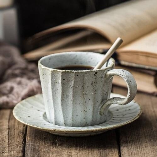 Japanese Vintage Tea Cup Unique Creative Simple Porcelain Tea Cup Set Coffee Elegant Tazas Desayuno House Decoration EI50BD