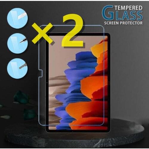 2Pcs Tablet Tempered Protector Cover for Samsung Galaxy Tab S7 SM-T870 SM-T875 Glass Screen Full Coverage Anti-Scratch Screen