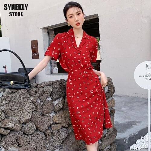 2021 New Women Summer Elegant Two Piece Set Turn Down Collar T-Shirt And Knee-Length Skirt Fashion Print Casual Female Clothing