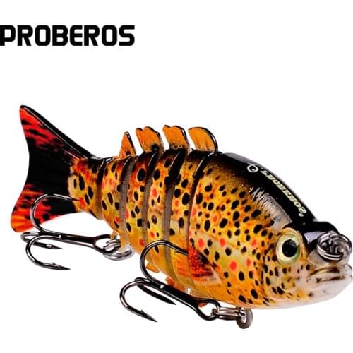 1PC PRO BEROS 6 Sections Swimbait 9cm 11g Jointed Bass Baits Artificial Fishing Lures 6# Black Hook Fishing Tackle