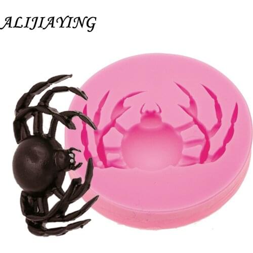 1Pcs DIY spider shape silicone Halloween cake mold chocolate biscuit mold fondant mold tools For Kitchen Accessories D0564