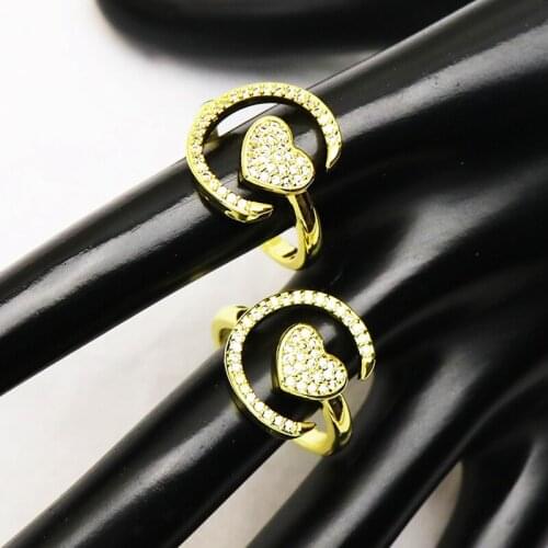 10Pcs Heart shape rings Elegant jewelry ring Zircon heart rings accessories jewels for women zircon jewelry party ring 8311