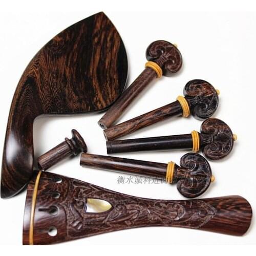 2 sets rosewood violin parts 4/4, beautiful inlay