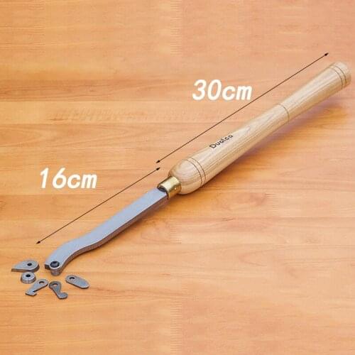 6pcs Replacement Blades Wood Turning Tool Wood Handle with Titanium Coated Wood Carbide Insert Cutter Woodworking Tools