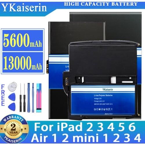 Tablet Battery For iPad 2 3 4 mini 5 6 Air 1 2 Air1 Air2 ipad2 ipad3 ipad 4 ipad6 iPad5 A1474 A1484 A1475 Battery for With Tools