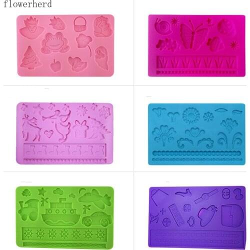 Butterflies Flowers Animals Vehicles Fondant Cake Decorating Silicone Mold Chocolate Mold Pastry Tools Baking Mold Cake Lace Mat