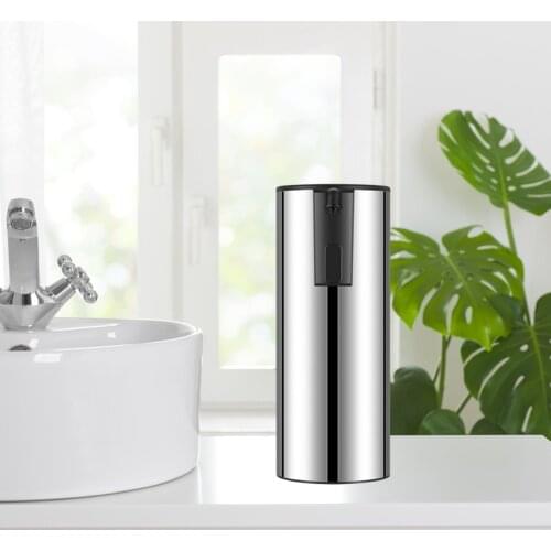Touchless IR Sensor Automatic Liquid Soap Dispenser 350ML Stainless Steel Bottle for Bathroom Countertop