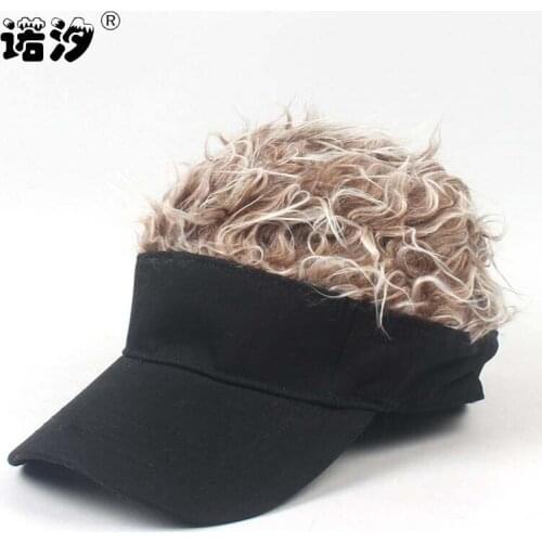 Baseball cap with wig for 2-6T kids sun hat children fashionable Golf cap baby outwear baby boys beach hat hot sale fashion boy