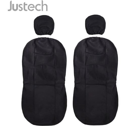 Justech New Universal Car Seat Covers Full Set Black Washable Airbag Compatible Front Left Right Waterproof Seat Cover Protector
