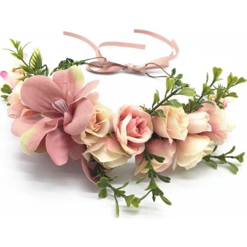 Lily Flower Crown Women Girls Hair Accessories For Women Flower Wreath Headband Wedding Party Floral Garlands Festival Hairband