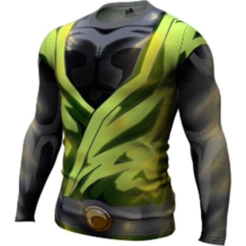 Harajuku Cosplay Anime character Men Compression Shirts Anime Long Sleeve T-shirt Fitness Tops Cool Funny Fitness Tshirts