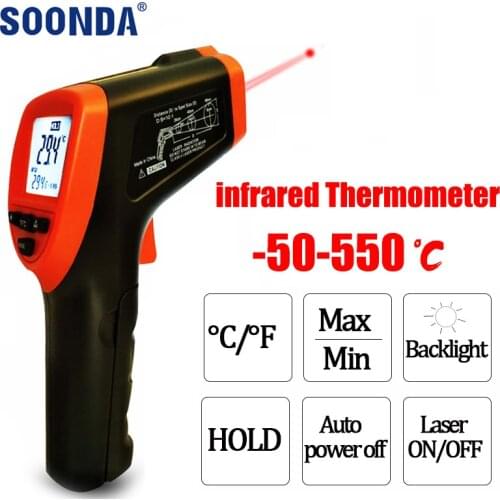 Infrared Thermometer Laser Temperature Meter Non-contact Pyrometer IR termometro Digital IR Infrared Thermometer Gun -50-550