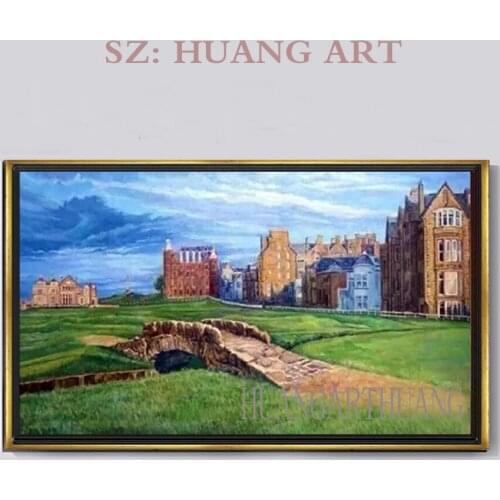 Hand drawn golf course LeRoy Neiman Modern Abstract Golf Suite Oil Painting on Canvas Poster Wall Art Picture For Living Room Ho