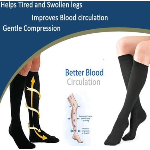 1 Pair Compression Stockings Unisex Men Women Hiking Running Socks Flight Pregnancy Swollen Varicose Veins Marathon Sports Socks