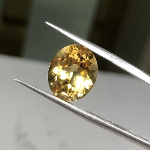 Beautiful natural citrine crystal gemston oval shape yellow color natural cut e