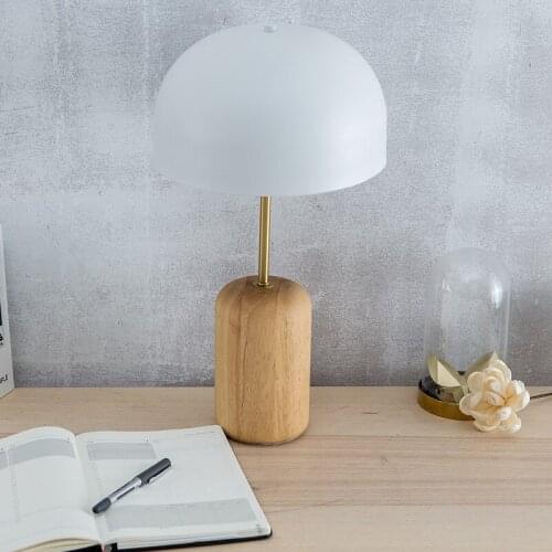 Nordic Creative Table Lamps Wooden Base and Metal Lampshade Lights for Living Room Bedroom Home Bedside Decoration Led Desk Lamp