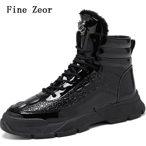 2021 Winter Ankle Boots Men Casual Shoes Outdoor Autumn Leather Waterproof Work Tooling Mens Boots Warm Military Army Botas