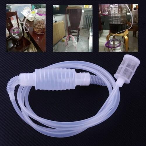 New 1.9 Meter Plastic Home Brew Syphon Tube Pipe Wine Beer Making Hand Siphon Filter Tool