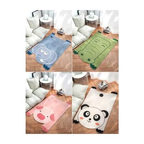 Cartoon Shaped Bedside Blanket Thicken Living Room Bedroom Animal Model Floor Mat Door Step Mat Cake Velvet Strip Carpet