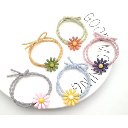 Korean Fashion Sunflower Elastic Hair Ring Ornaments Bands Cute Ornaments Hair Rope Headdress Headwear Apparel Accessories 1PCS