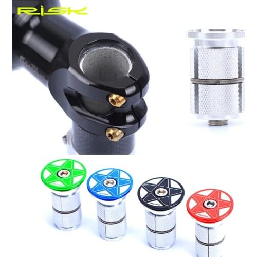 RISK 28.6mm Bicycle Headset Wedge Nut With Stem Caps and Bolt Mountain MTB Bike Carbon Front Fork Expander set Cycling Accessory