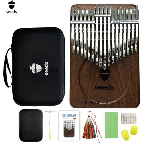 Seeds Chromatic Kalimba 34 Key Double Layer Thumb Piano Black walnut Keyboards Mbira Pisces Musical Instruments