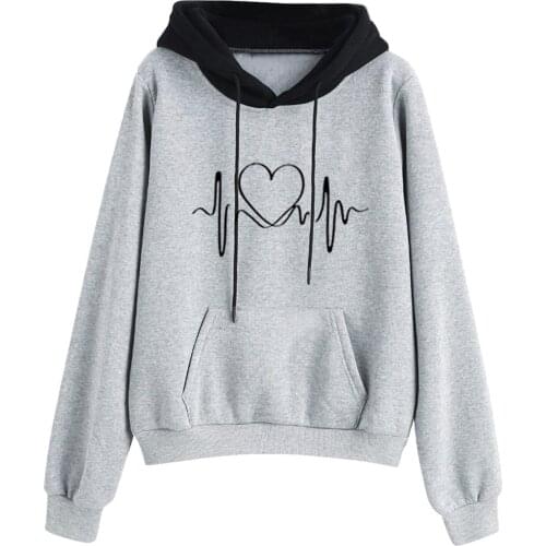 Fashoin 2021 Sweatshirts Tops Female Street Thicken Hoodie Winter Warm With Pocket Blouse Printed Fleece Long Sleeve Sudaderas