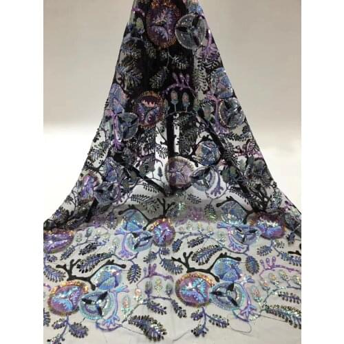 African Sequin Lace Fabric New Sequin Lace Fabric And Party Wedding Nigeria Tulle Mesh Lace Fabric R39651