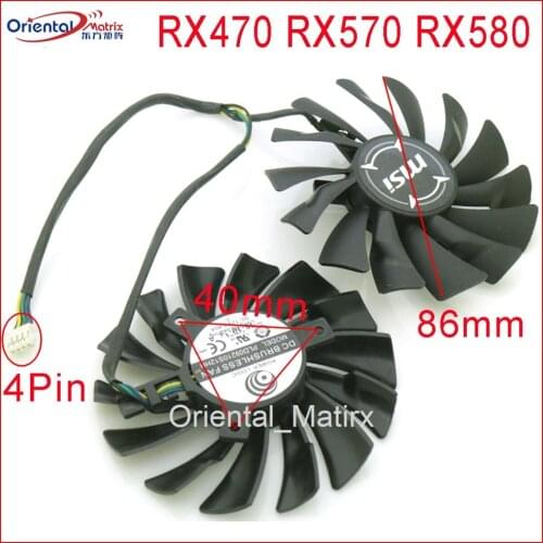 PLD09210S12HH 86mm DC12V 0.40A 4Pin VGA Fan For MSI RX470 RX570 RX580 GTX 980 960 970 1060 1070 1080TI Graphics Card Cooling Fan