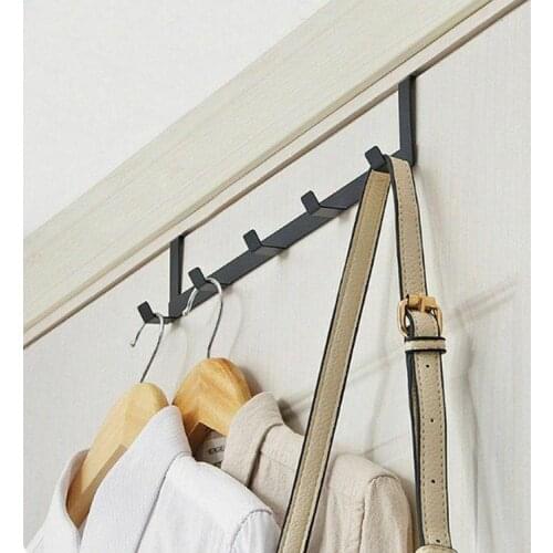 Over The Door 5 Hooks Home Bathroom Organizer Rack Clothes Coat Hat Towel Hanger Good load-bearing