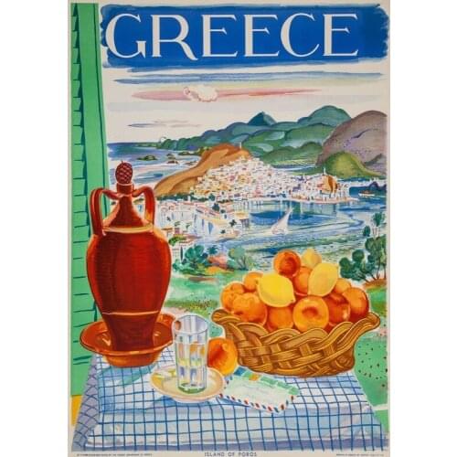 Vintage Europe Greece Food Tourism Travel Retro Poster Canvas Painting DIY Wall Paper Posters Home Decor Gift