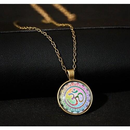 Vintage OM Necklace Jewelry 2020 Charm Meditation Yoga Womens Fashion Ethnic Chain Necklace Men Jewelry Bijoux Femme