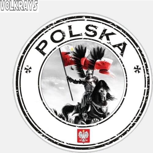 Volkrays Creative Car Sticker Round Poland Polska Husarz Accessories Reflective Waterproof Cover Scratches Vinyl Decal,10cm*10cm