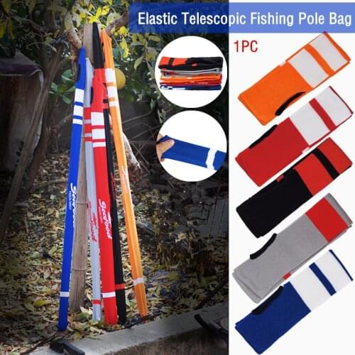 1Pc Elastic Abrasion Telescopic Fishing Pole Bag Fish Rod Protection Sleeve Fishing Accessories Storage Bags