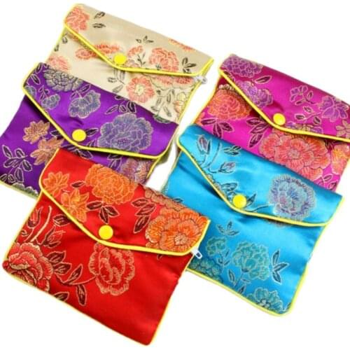 12PCS Jewelry Gift Bags Pouches 6cm*8cm Blue Red Champagne Pink Purple Nylon