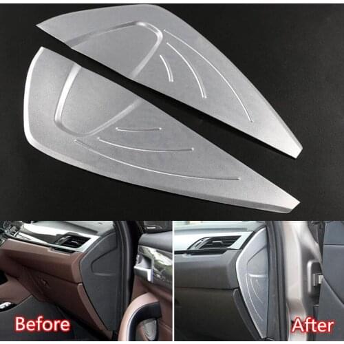 2Pcs/set Car Interior Front Dashboard Side Panel Decoration Cover Trim Styling Sticker Fit For BMW X1 2016 2017 2018