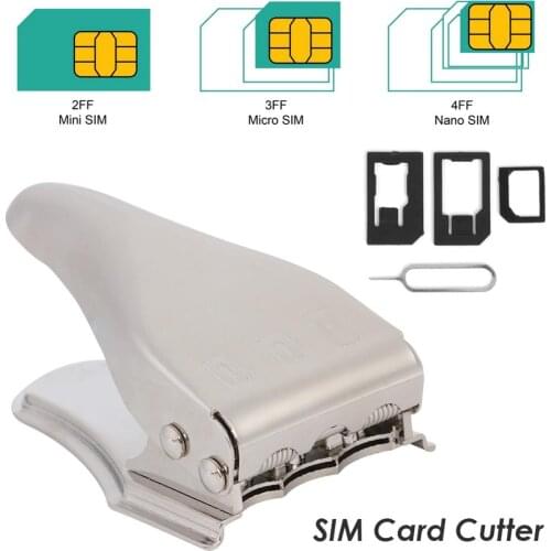 3 in 1 Zinc Alloy + Stainless Steel Nano Mini Micro SIM Card Cutter Durable Mobile Phone Manual Modify Tools