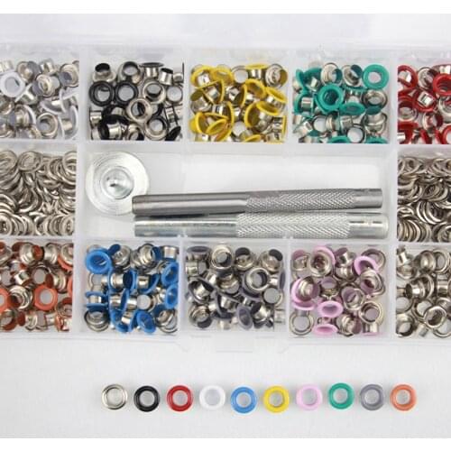 300pcs/box 5mm Eyelet Button Spray Paint Shoe Buckle Mixed Color Metal Eyelets for Scrapbooking DIY Embelishment Garment Clothes