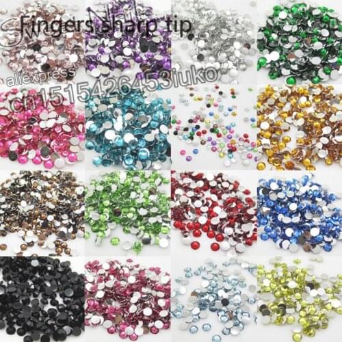 400pcs SS6-SS30 Mixing Pretty fascinating Colors Acrylic Rhinestone Flatback Nail Clear Decorative Nail DIY