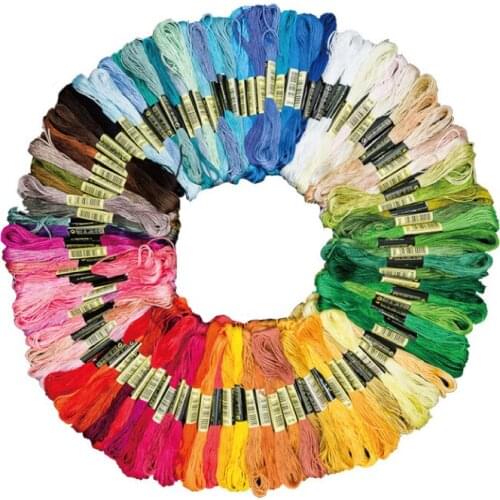 50/100 Colors Cross Stitch Sewing Thread Set Embroidery Craft DIY Knitting Skein Kits