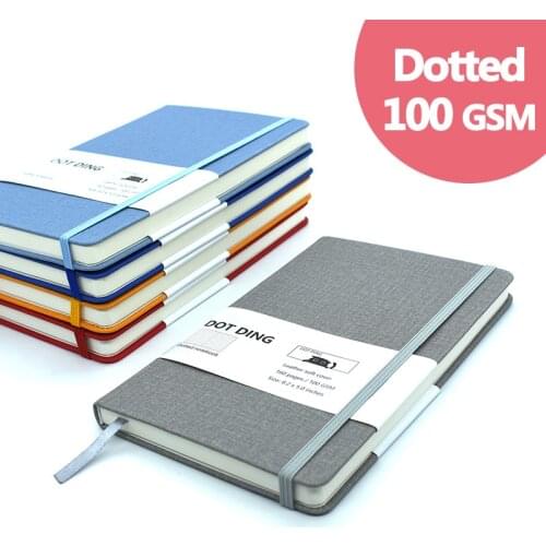 A5 Notebook Bullet School notepad supplies Stationery Dotted-Journal Planner Cloth hardcover 160 pages Dotted Notebook Office
