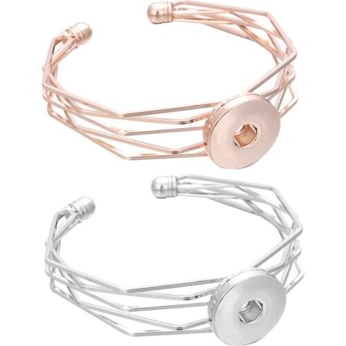 New Rose Gold 18mm Snap Button Bracelet & Bangles High Quality Bracelets For Snap Jewelry For Women Men