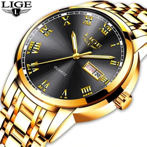 LIGE New Mens Watches Waterproof Stainless Steel Quartz Watch Male 24 Hour Date Military Clock Wrist watch+Box Relogio Masculino