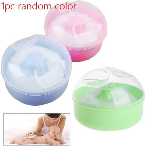 Baby Sponge Bath Powder Puff Container Box Soft Face Body 1PC Makeup Cosmetic Powder Puff PP(body-knob) acrylic(puff hair)