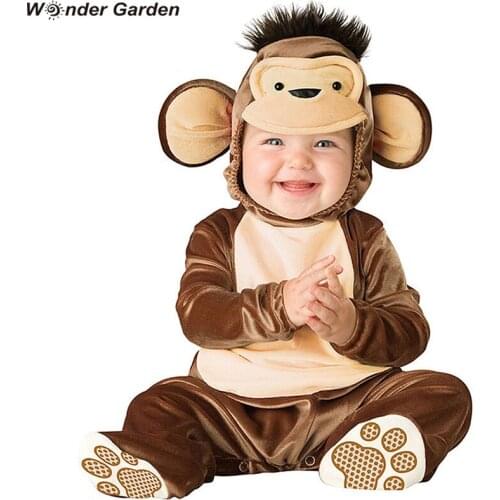 Wonder Garden Infant Toddlers Baby Monkey Costume Halloween Party Cosplay Costumes Christmas Purim Holiday Jumpsuit