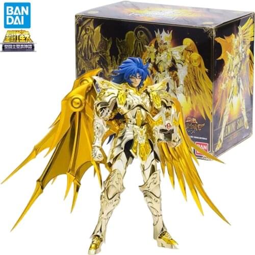 BANDAI Original Saint Seiya Saint Cloth Myth EX Soul Of Gold Anime Characters Gemini SAGA PVC Action Figure Model Toys For Kids