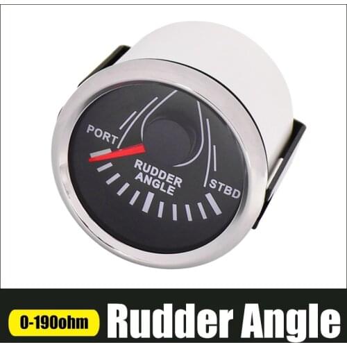 52mm Boat Rudder Angle Indicator Gauge With 0-190 ohm Rudder Angle Sensor Waterproof Gauge 12V 24V
