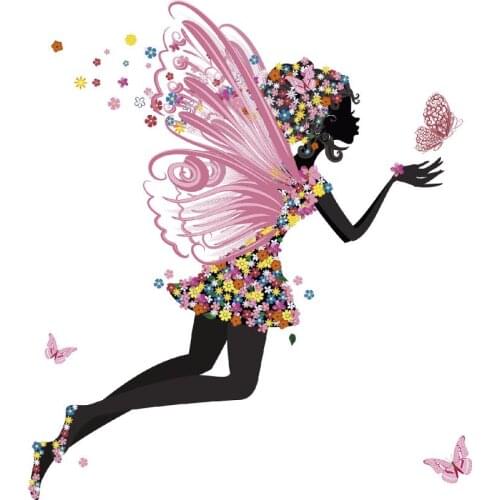 JMINE Div 5D Flower Butterfly Fairy Full Diamond Painting cross stitch kits art High Quality Cartoon 3D paint by diamonds